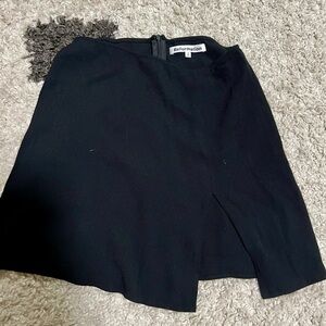 Reformation Black A-Line Mini Skirt Asymmetrical Slit